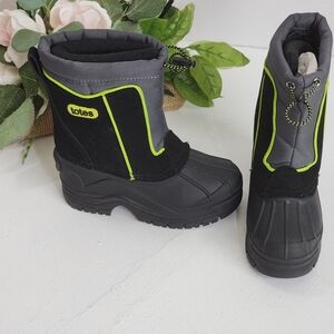 totes Kids Boots - Black and Neon Green